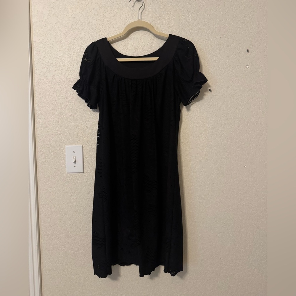 Madison Leigh Black Babydoll Midi Dress